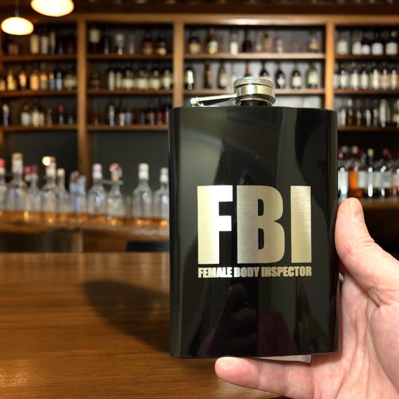8oz BLACK Female Body Inspector Flask 8oz BLACK Female Body Inspector Flask