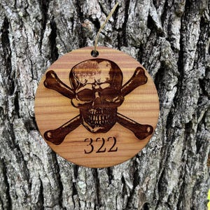 Skull and Bones 322 - Cedar Ornament Skull and Bones 322 - Cedar Ornament