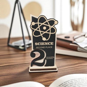 Science Trophy Custom Trophy Award - CUSTOM - Science - 1st 2nd 3rd Place - 9x5 Inches - Etsy