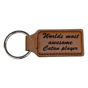 Keychain - Bottle Opener - Worlds most awesome Catan player - Leather Keychain - Bottle Opener - Worlds most awesome Catan player - Leather
