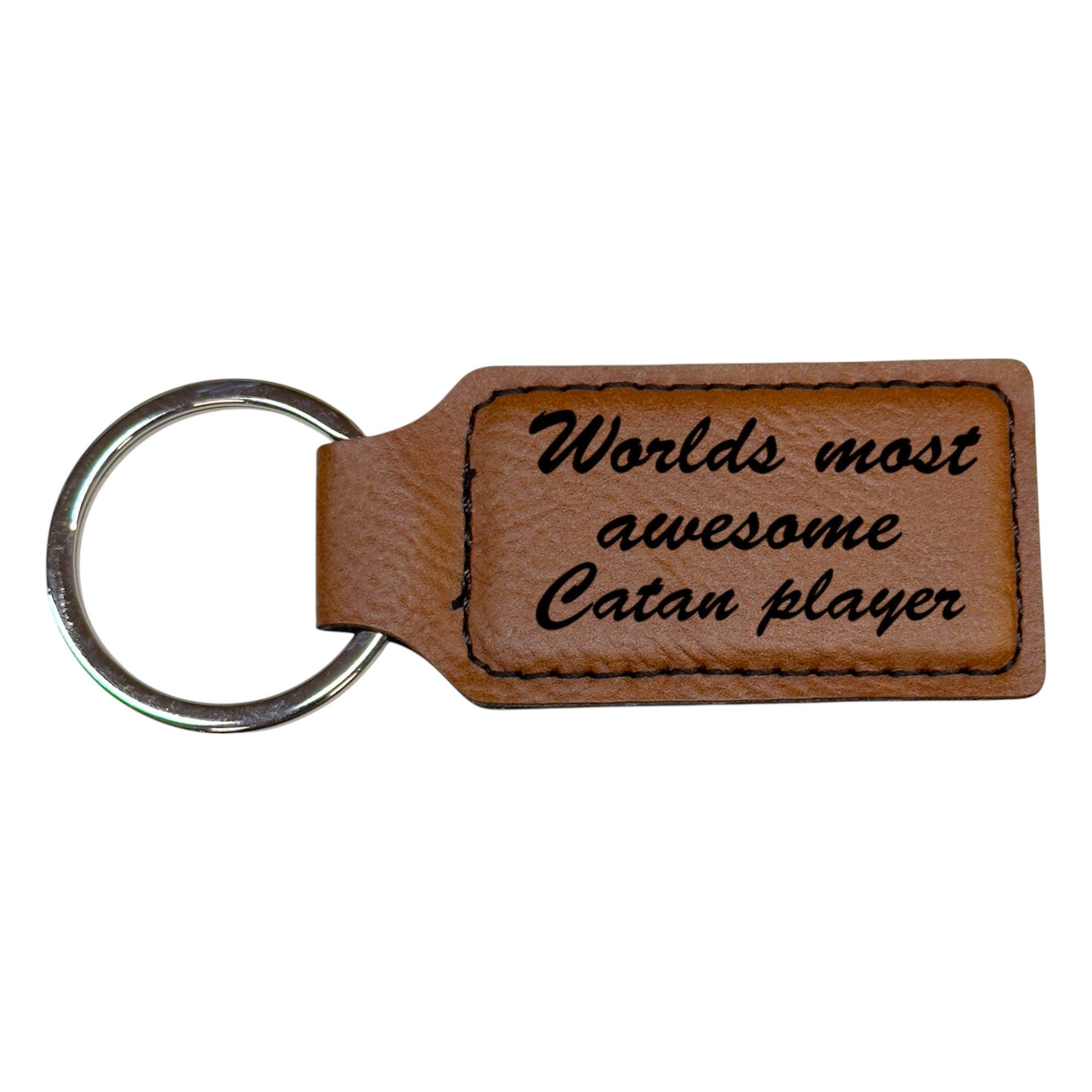 Keychain - Bottle Opener - Worlds most awesome Catan player - Leather Keychain - Bottle Opener - Worlds most awesome Catan player - Leather