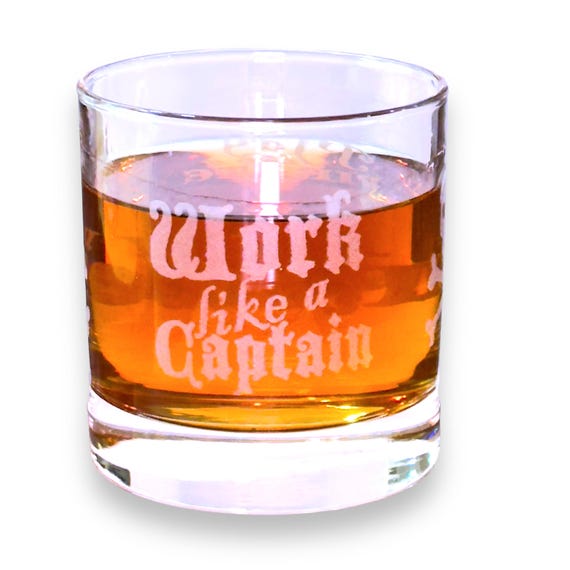 Rocks Glass - Work like a captain Play like a pirate - Double Old Fashioned Rocks Glass - Work like a captain Play like a pirate - Double Old Fashioned