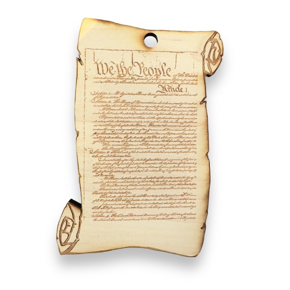 Scroll We The People - Ornament Raw Wood Scroll We The People - Ornament Raw Wood