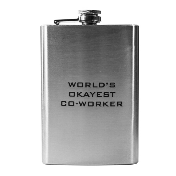 8oz World's Okayest Co-Worker Stainless Steel Flask 8oz World's Okayest Co-Worker Stainless Steel Flask