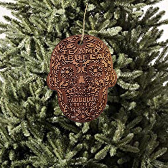Te Amo Abuela Sugar Skull - Cedar Ornament Te Amo Abuela Sugar Skull - Cedar Ornament