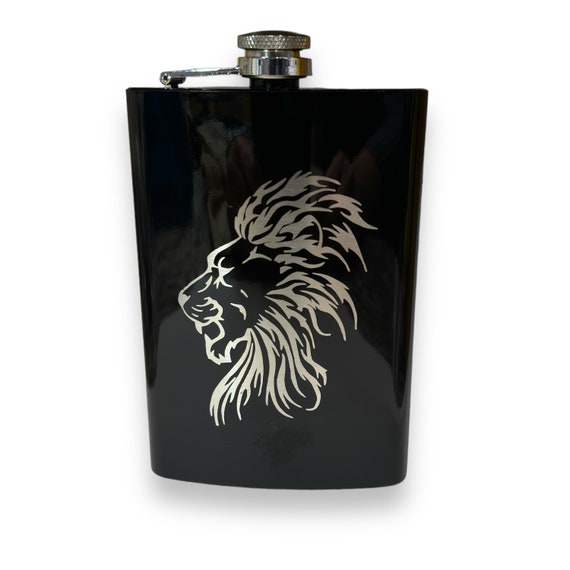 8oz BLACK Lion Flask 8oz BLACK Lion Flask