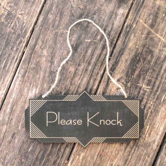 Go Away - Black Door Sign - Art Deco 4x8 Go Away - Black Door Sign - Art Deco 4x8
