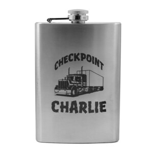 8oz Checkpoint Charlie Stainless Steel Flask 8oz Checkpoint Charlie Stainless Steel Flask