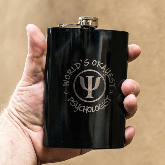 8oz BLACK World's Okayest Psychologist Flask 8oz BLACK World's Okayest Psychologist Flask