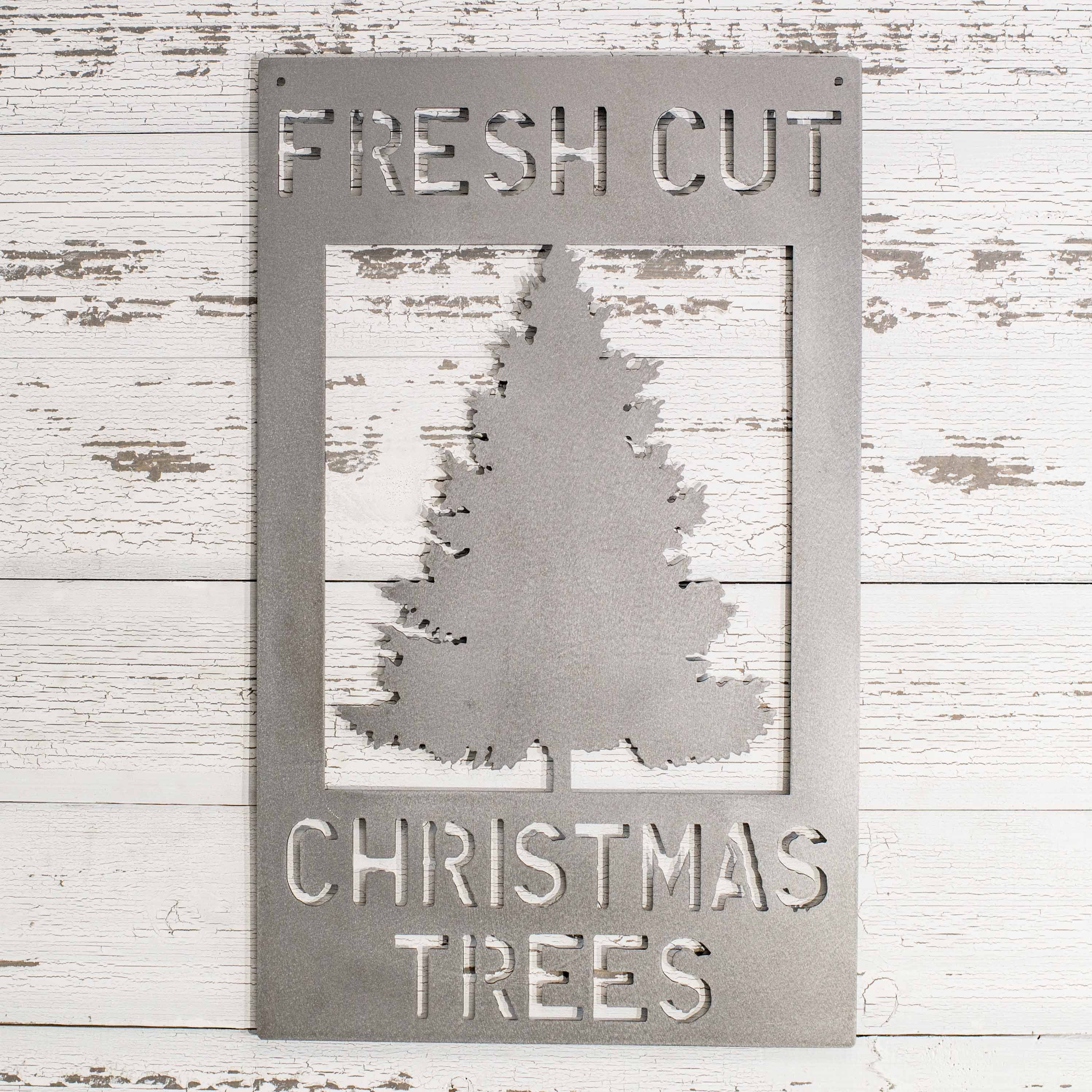 Fresh Cut Christmas Trees Metal Sign 24x15in Etsy