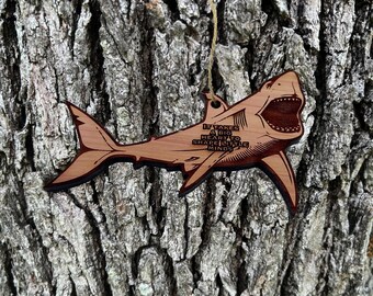 SHARK it takes a big heart to shape little minds - Cedar Ornament