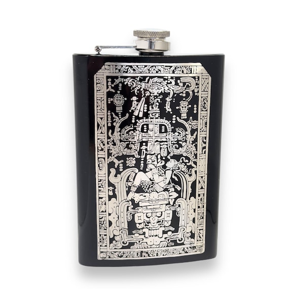 8oz BLACK Mayan Astronaut Flask 8oz BLACK Mayan Astronaut Flask