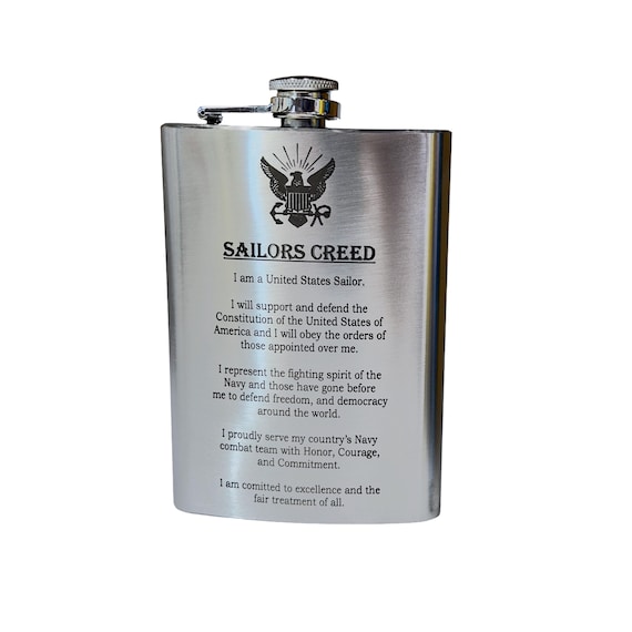 8oz Sailors Creed Flask Stainless Steel 8oz Sailors Creed Flask Stainless Steel