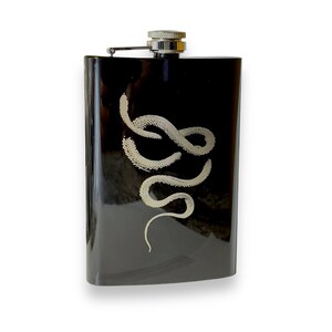 8oz Snake Coil Black Flask