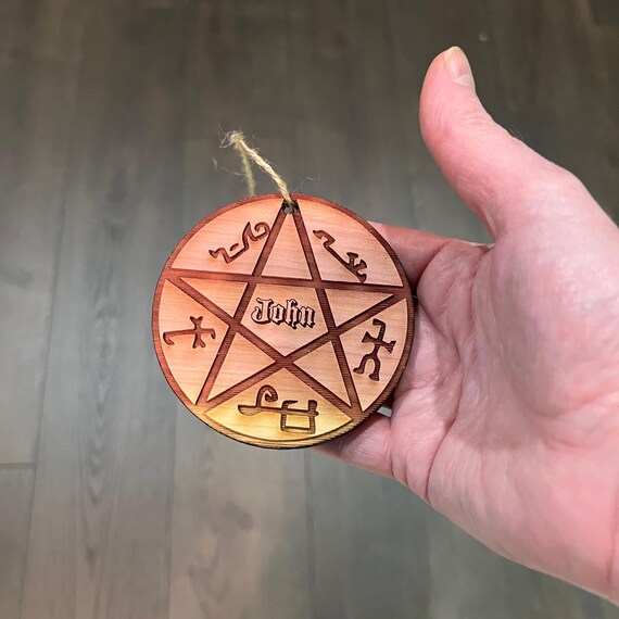 Customized PERSONALIZED Demon Trap With your Name - Cedar Ornament Customized PERSONALIZED Demon Trap With your Name - Cedar Ornament