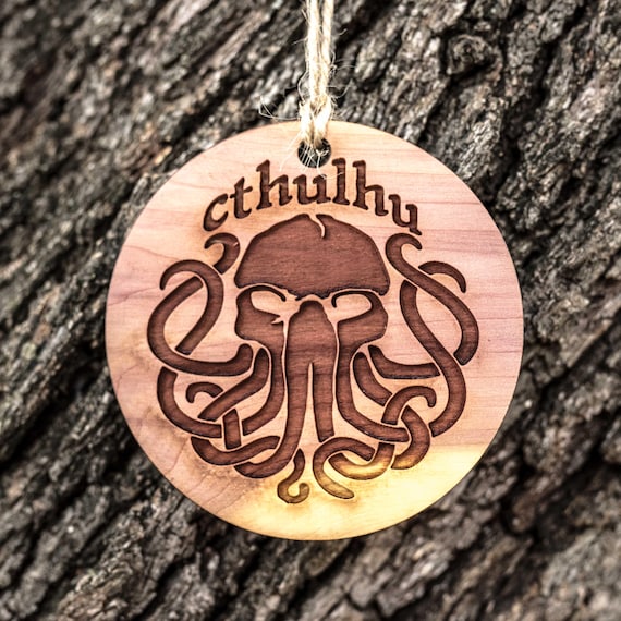 Cthulhu - Raw Cedar Ornament 3x3in Cthulhu - Raw Cedar Ornament 3x3in