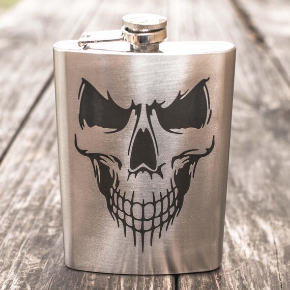 8oz Evil Skull Stainless Steel Flask 8oz Evil Skull Stainless Steel Flask
