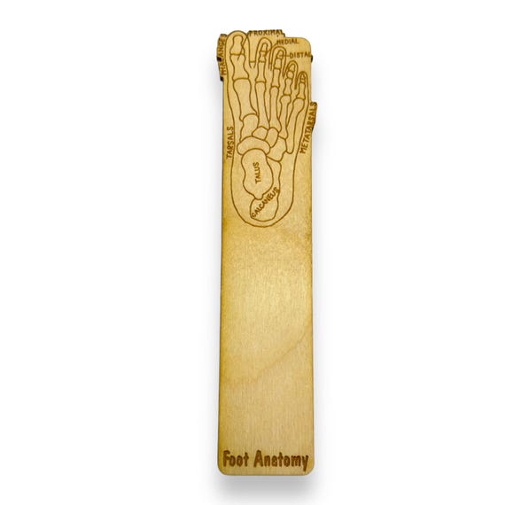 Bookmark - PERSONALIZED Foot Anotomy - Birch wood Bookmark - PERSONALIZED Foot Anotomy - Birch wood