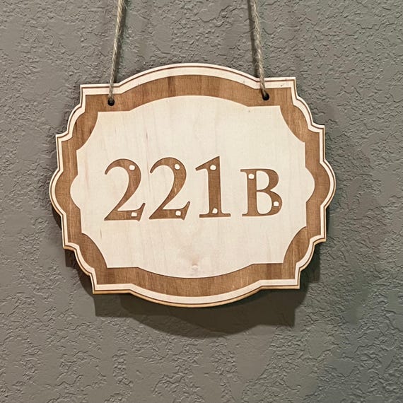 221B - Raw Wood Door Sign 5x6 221B - Raw Wood Door Sign 5x6