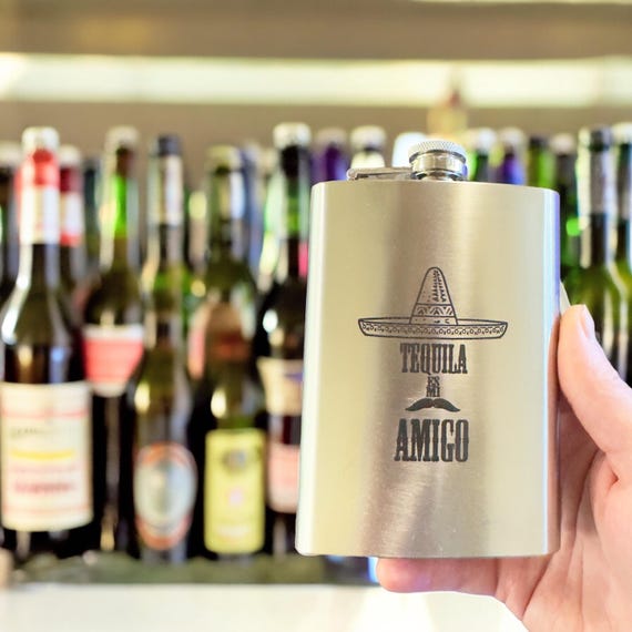 8oz Tequila Es Mi Amigo Stainless Steel Flask 8oz Tequila Es Mi Amigo Stainless Steel Flask