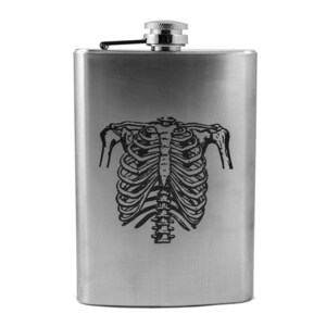 8oz Ribs - Stainless Steel Flask