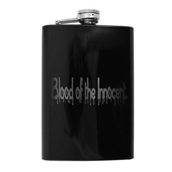 8oz BLACK Blood of the Innocent Flask 8oz BLACK Blood of the Innocent Flask