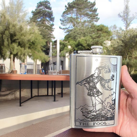 8oz - The Fool Tarot Card - SS Flask 8oz - The Fool Tarot Card - SS Flask