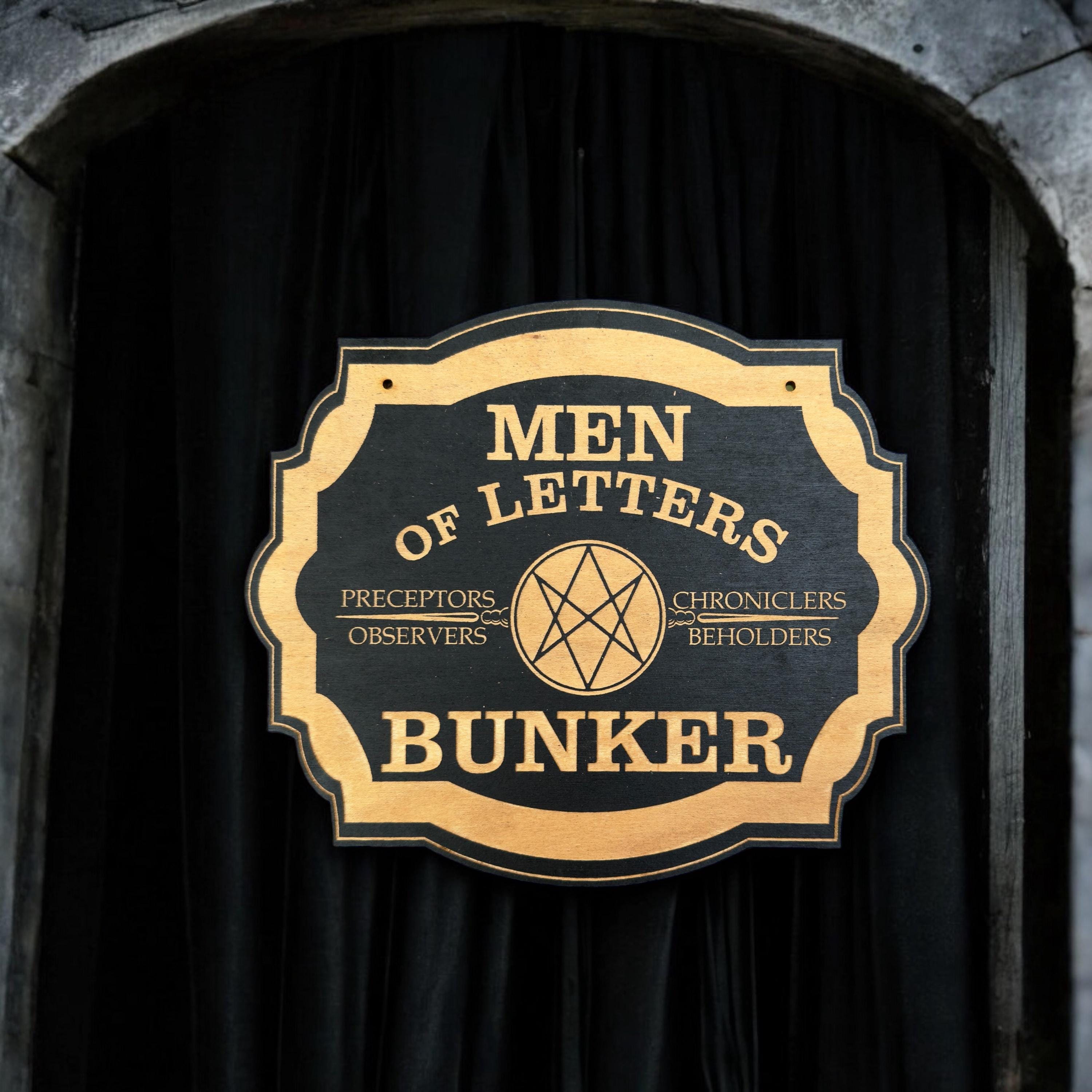 Men of Letters Bunker - Black Door Sign 10x8 - Etsy