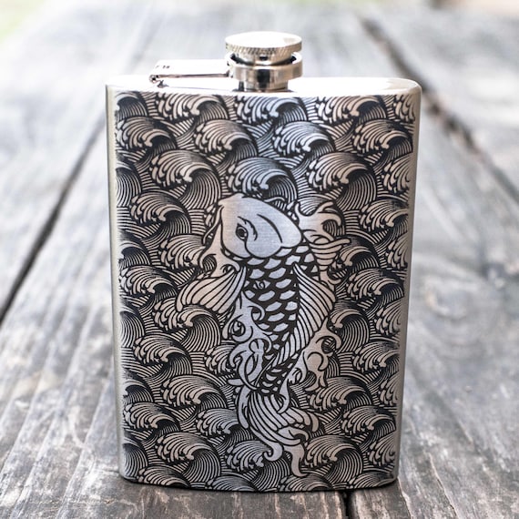 8oz Koi Fish Stainless Steel Flask 8oz Koi Fish Stainless Steel Flask