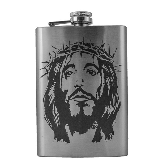 8oz Jesus with thorns Stainless Steel Flask 8oz Jesus with thorns Stainless Steel Flask