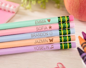 Personalized Pencils, Engraved Name Pencils, Custom Pastel Pencils, Teacher Gift, Student Gift, Back to School Supplies, Classroom Favors