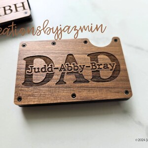 Regalo del Día del Padre, Billetera Minimalista de Madera Personalizada, Regalo Personalizado para Papá