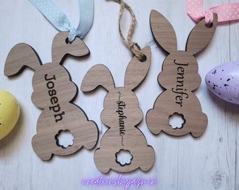 Easter Basket Tags, Personalized Easter Tags For Kids With Name, Easter Bunny Ornaments