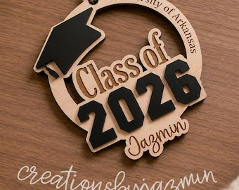 Personalized Graduation Ornament: Class of 2026, Car Charm