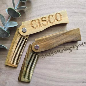 Personalized Engraved Wooden Beard Comb, Father's Day Gift, Custom Gift for Him