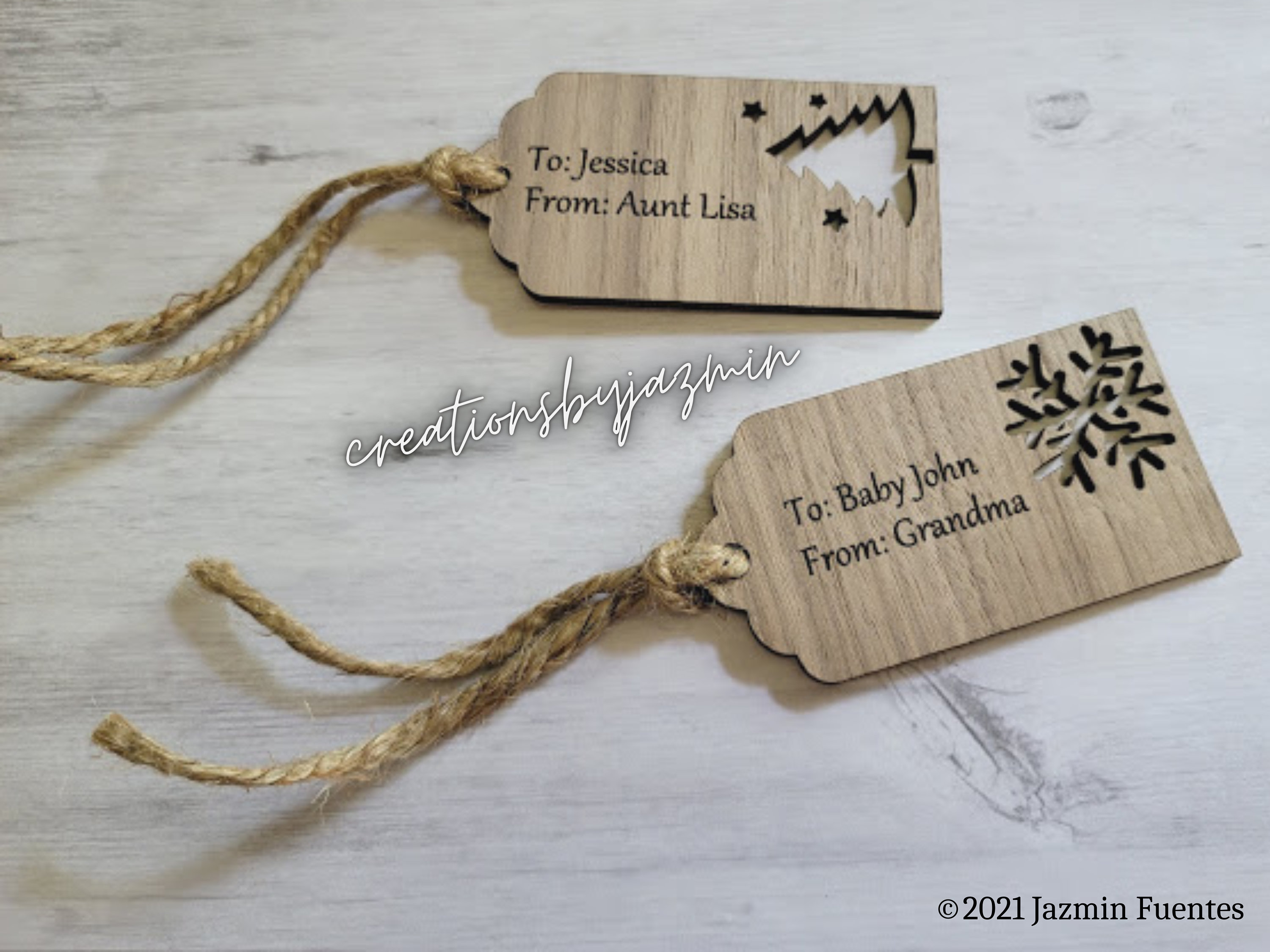Personalized Wooden Gift Tags Engraved Christmas Wood Tags Etsy