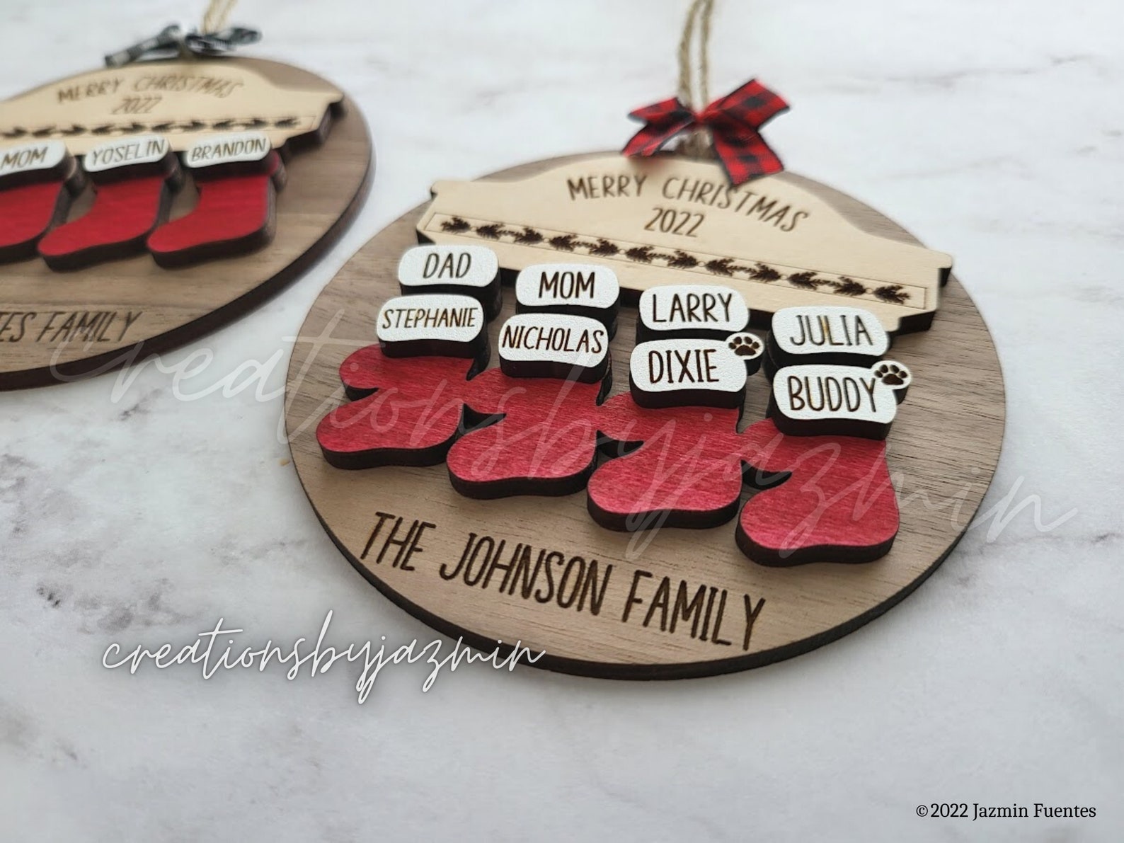 Personalized Family Christmas Ornaments 2023 Stockings Etsy