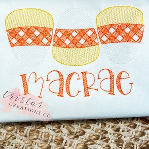Candy Corn Shirt•Personalized Halloween Shirt•Gingham Candy Corn•Candy Corn Trio•Halloween Shirt•Halloween Party•Fall Shirt•Bubble•Romper