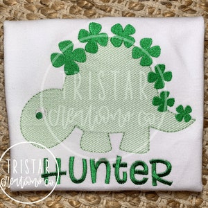 St Patricks Day Shirt•Dino St Patricks Day•Lucky Shirt•Stegosaurus•Boy Shirt•Girl Shirt•Personalized St. Patrick&#39;s Day Shirt•Bubble•Romper