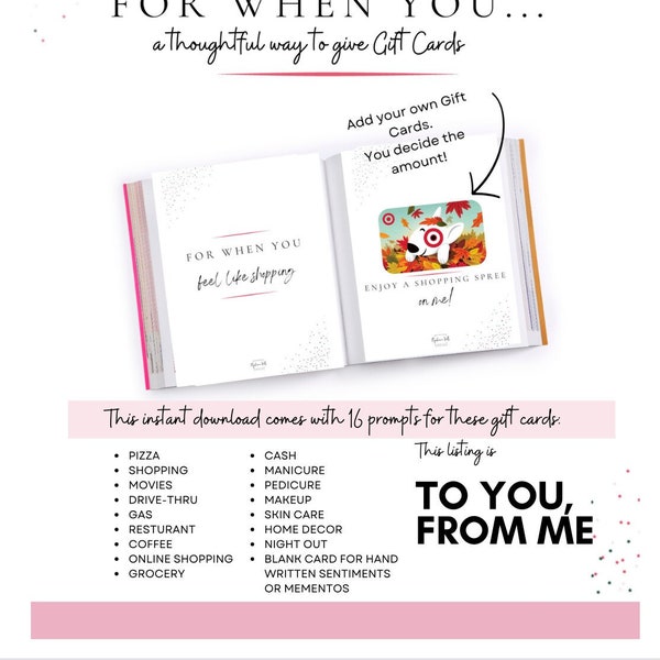 GIFT CARD Book [digital download]  For When You ... A thoughtful way to give Gift Cards