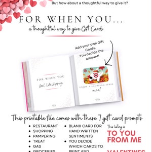 GIFT CARD-boek met LIEFDE-thema [printbaar] Voor als je ... Een doordachte manier om cadeaubonnen te geven