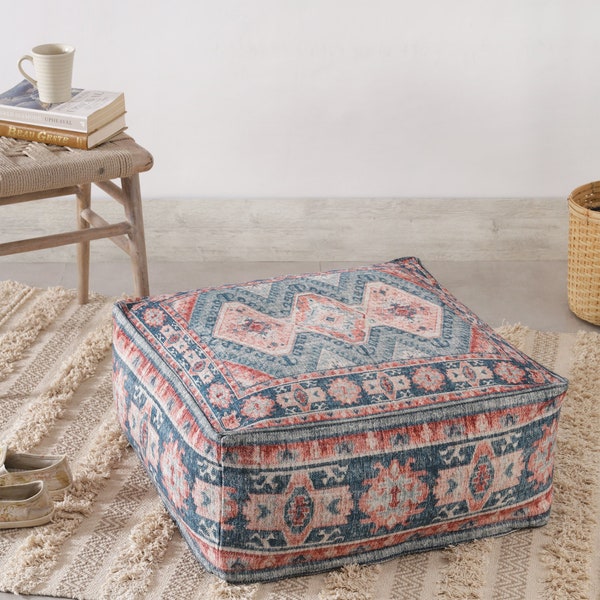 Pouf Cover Ottoman Boho Coussin de sol Oreillers vintage Pouf Salon Chambre Enfants En détresse Traditionnel Persan Marocain Boho