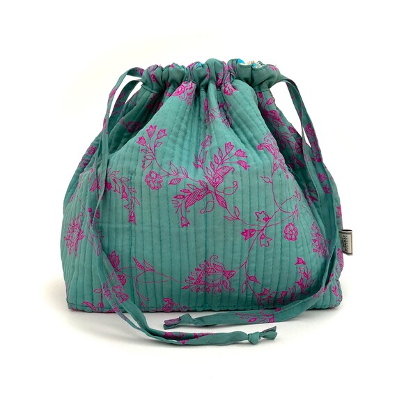 Vintage Silk Siri Large Make up Bag Cosmetic Bag Project bag | Etsy