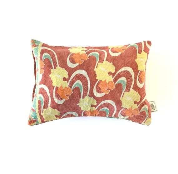 Vintage Kantha Cushion Cover , Pillow Case, 50 cm x 35 cm