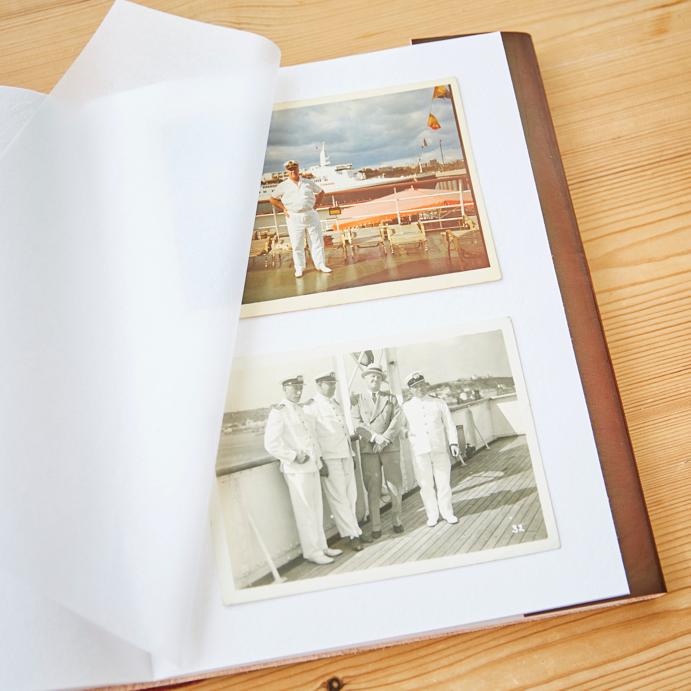 Album Fotografico In Pelle Media, 26x18.5 Cm, Fatto A Mano In India, Carta Di Cotone Riciclato, 30 Pagine - 3