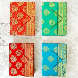 Fairtrade Sari Journal: Handmade Recycled Fabric Notebook