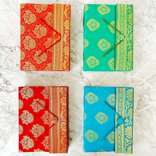 Fairtrade Handmade Sari Journal, Pocket Notebook, Sari fabric, Scrapbook, Travel Journal