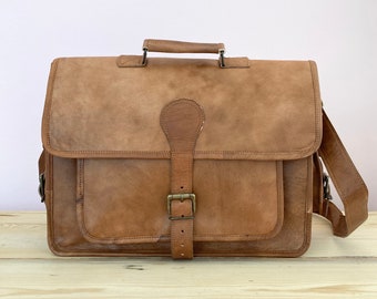 Leather Camera Bag, Shoulder Messenger Bag, Leather Laptop Satchel, Leather Bag For Men, Crossbody Bag