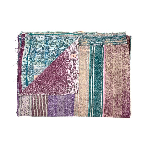 One of A Kind Kantha Quilt Patchwork Quilted Kantha Bedspread Coverlets Kantha Throws for Sofa Couch Warmest Snuggle Blankets vintage Etsy Canada