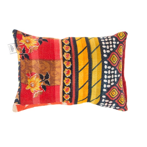 Vintage Kantha Cushion Cover , Pillow Case, 50 cm x 35 cm